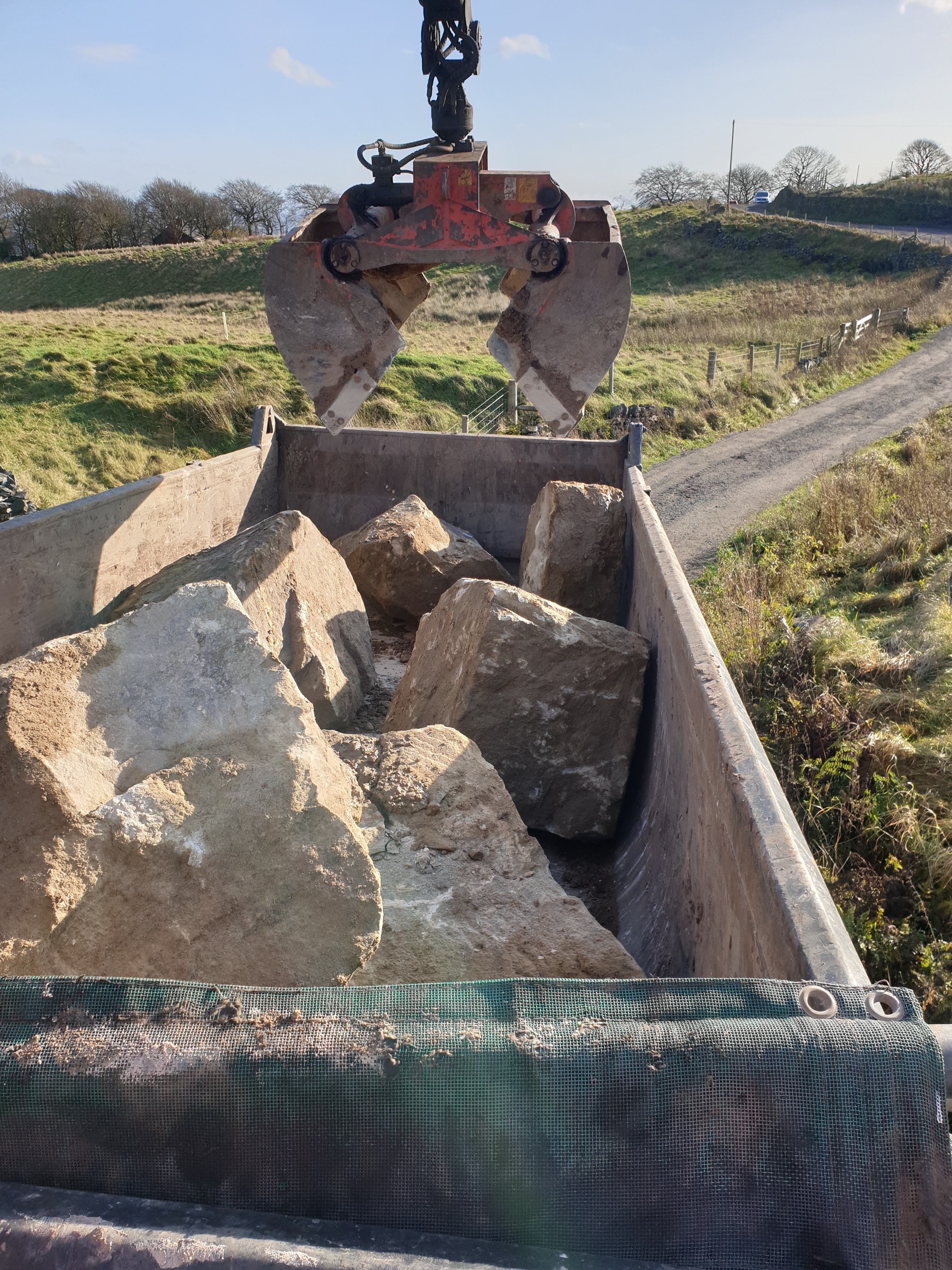 Huge stone delivery for landscaping project